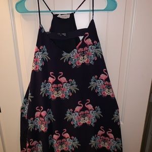 Blue flamingo summer dress